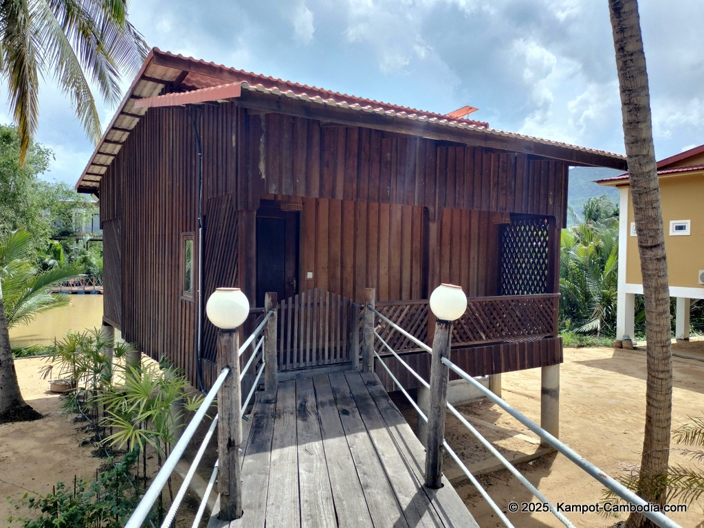 Queen Island resort in Kampot, Cambodia. Island resort.