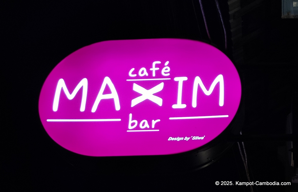maxim cafe and bar in kampot, cambodia