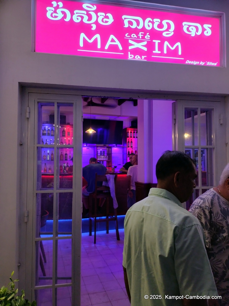 maxim cafe and bar in kampot, cambodia