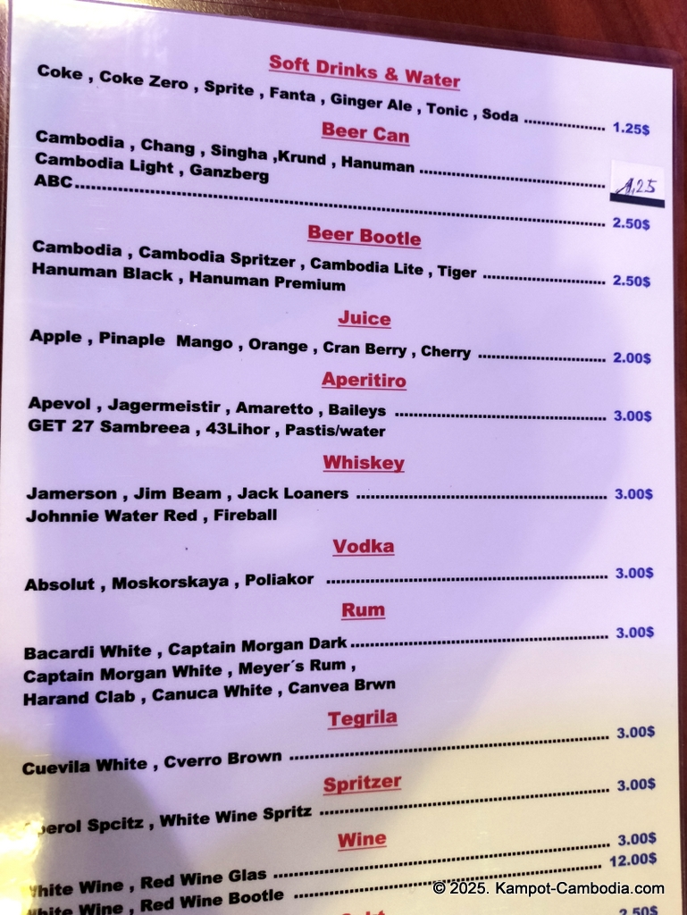 maxim cafe and bar in kampot, cambodia