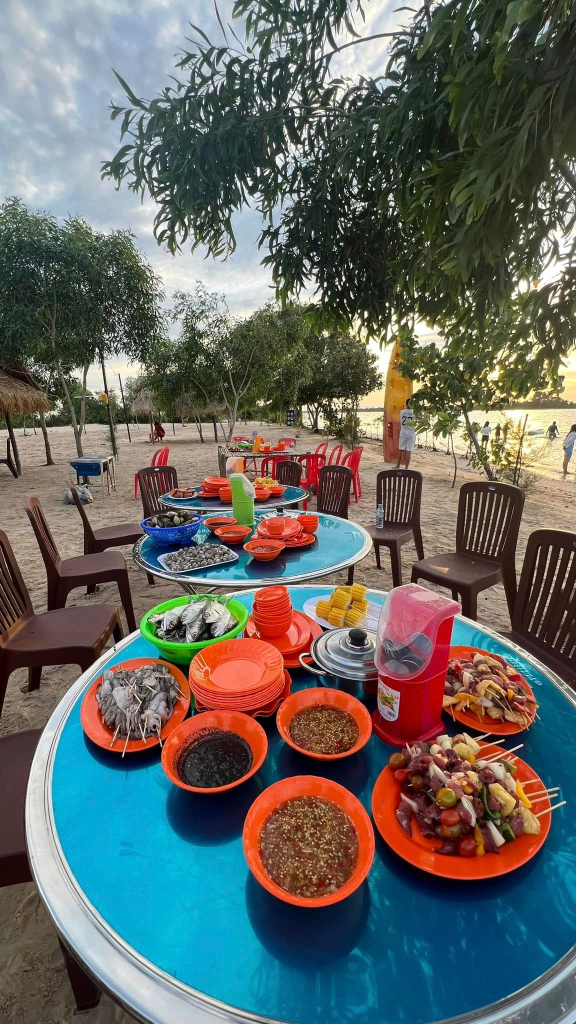 Phesamout Camping on fish island in Kampot, Cambodia.