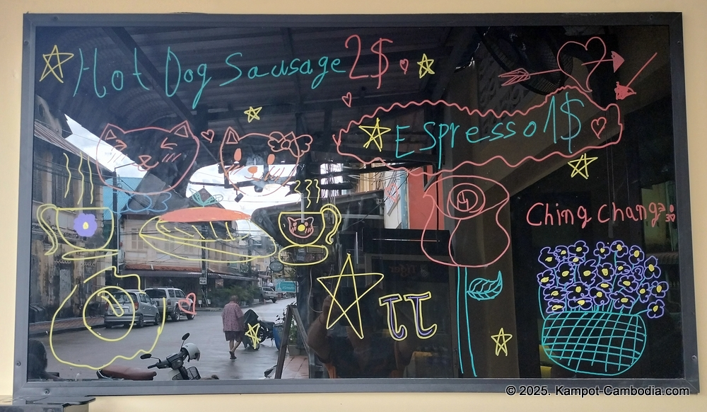 Daily soup and more 24. Soup, cheeses and sausages in Kampot, Cambodia.