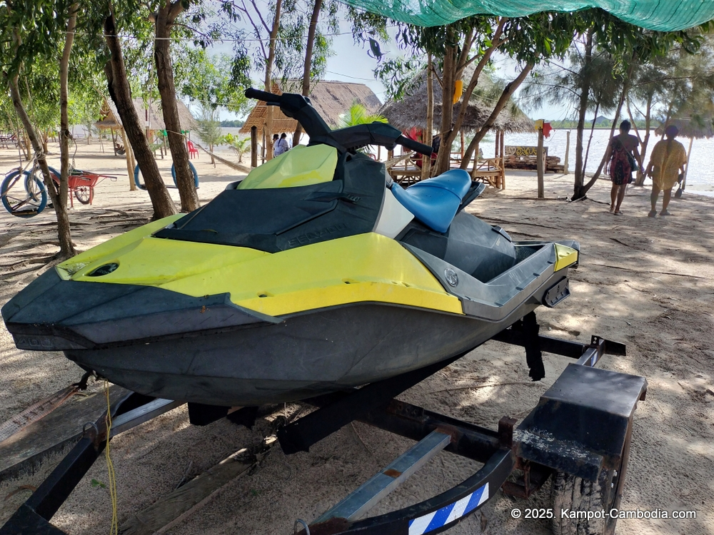 Phesamout Camping on fish island in Kampot, Cambodia.