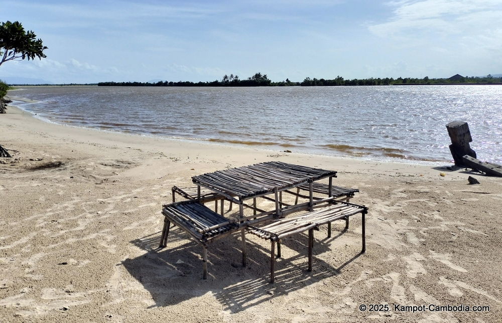 Phesamout Camping on fish island in Kampot, Cambodia.