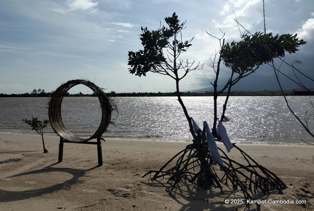 Phesamout Camping on fish island in Kampot, Cambodia.