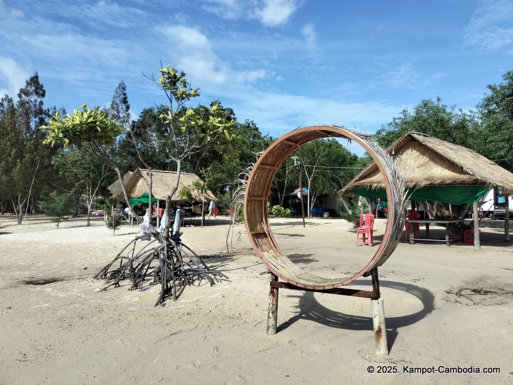 Phesamout Camping on fish island in Kampot, Cambodia.