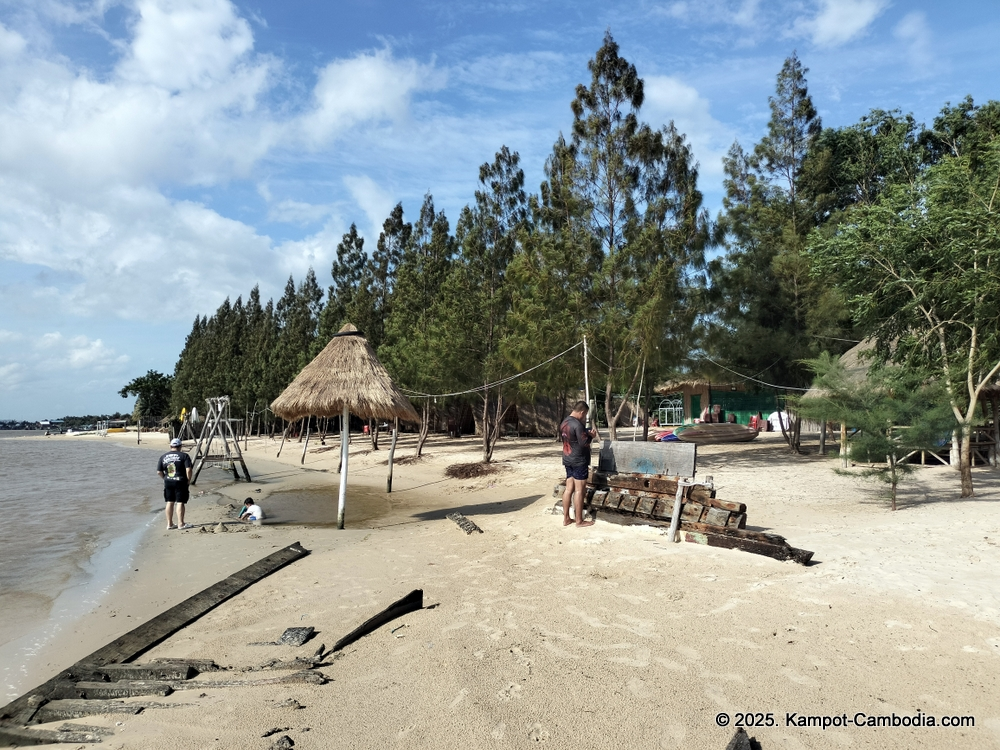 Phesamout Camping on fish island in Kampot, Cambodia.