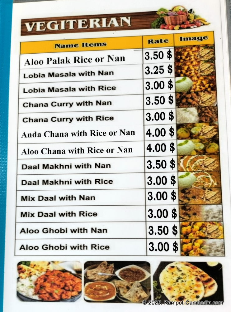 Ahmad Indian and Pakistani food in Kampot, Cambodia