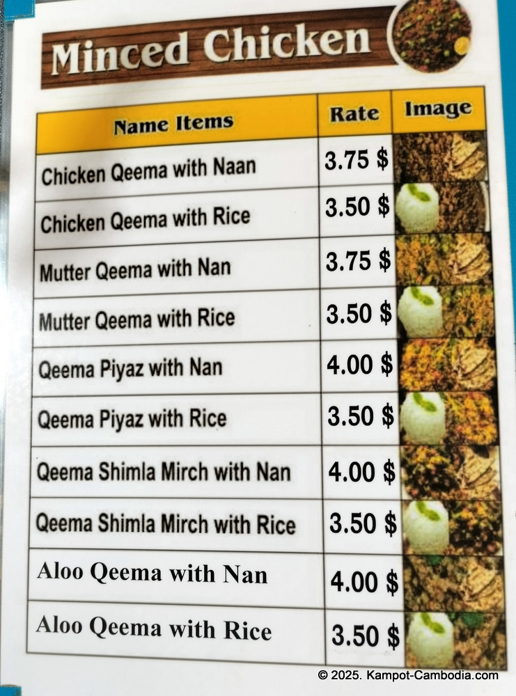 Ahmad Indian and Pakistani food in Kampot, Cambodia