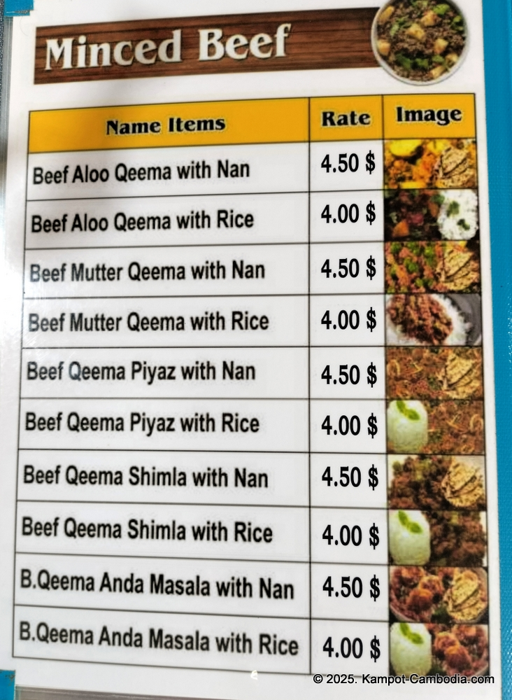 Ahmad Indian and Pakistani food in Kampot, Cambodia