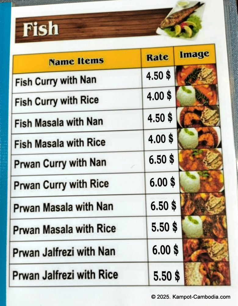 Ahmad Indian and Pakistani food in Kampot, Cambodia