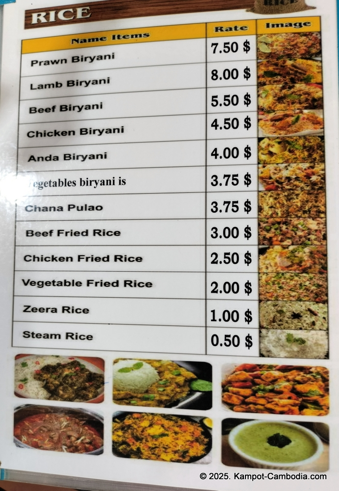 Ahmad Indian and Pakistani food in Kampot, Cambodia