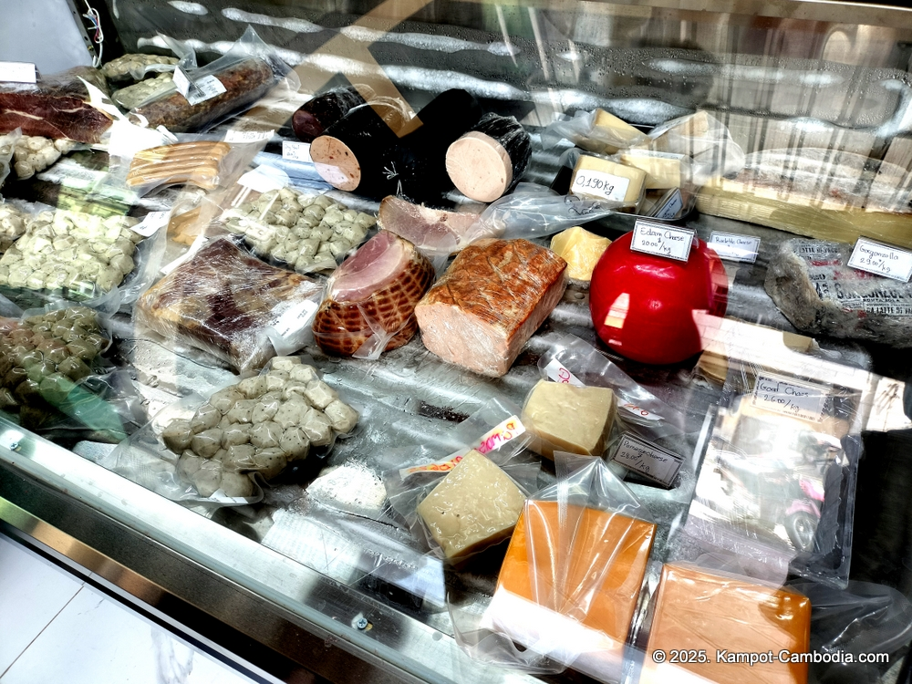 Daily soup and more 24. Soup, cheeses and sausages in Kampot, Cambodia.