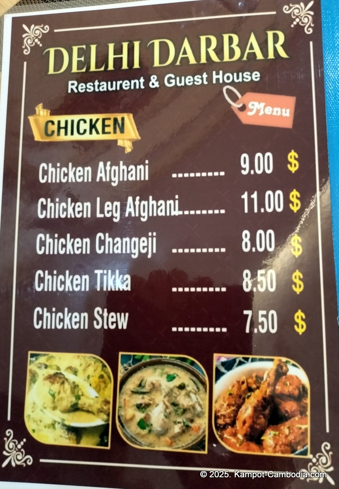 Delhi Darbar Indian Restaurant in Kampot, Cambodia