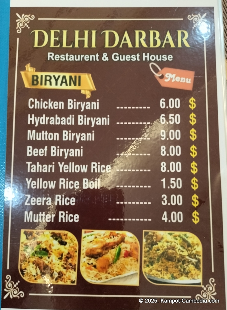 Delhi Darbar Indian Restaurant in Kampot, Cambodia