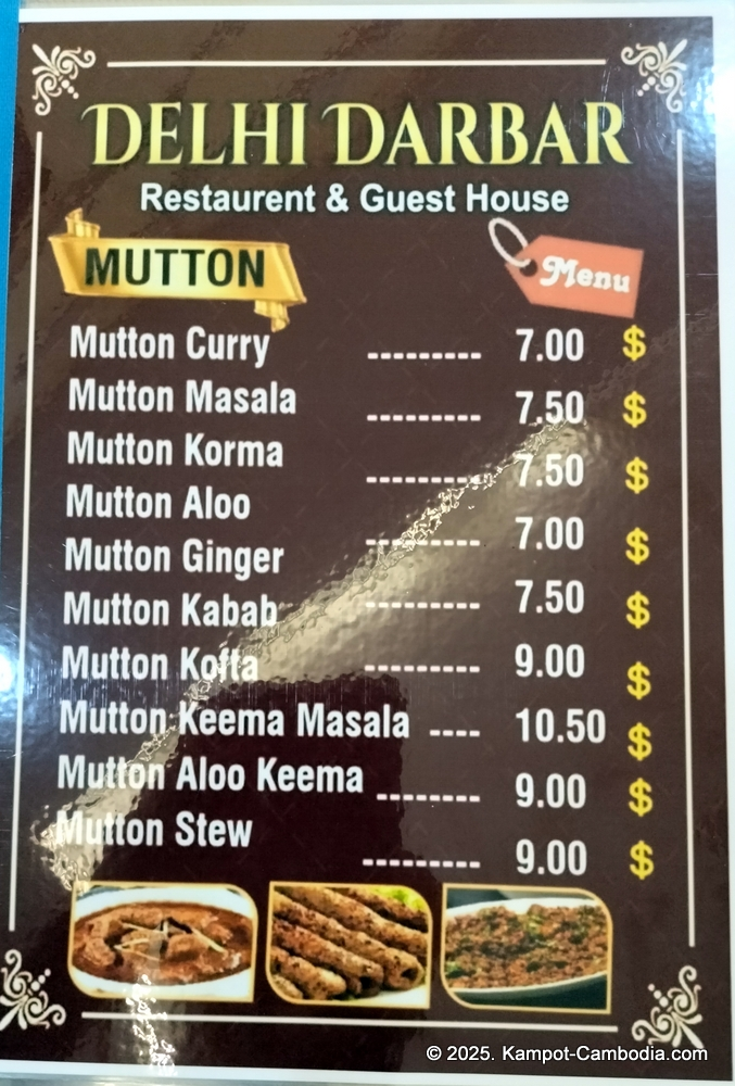 Delhi Darbar Indian Restaurant in Kampot, Cambodia