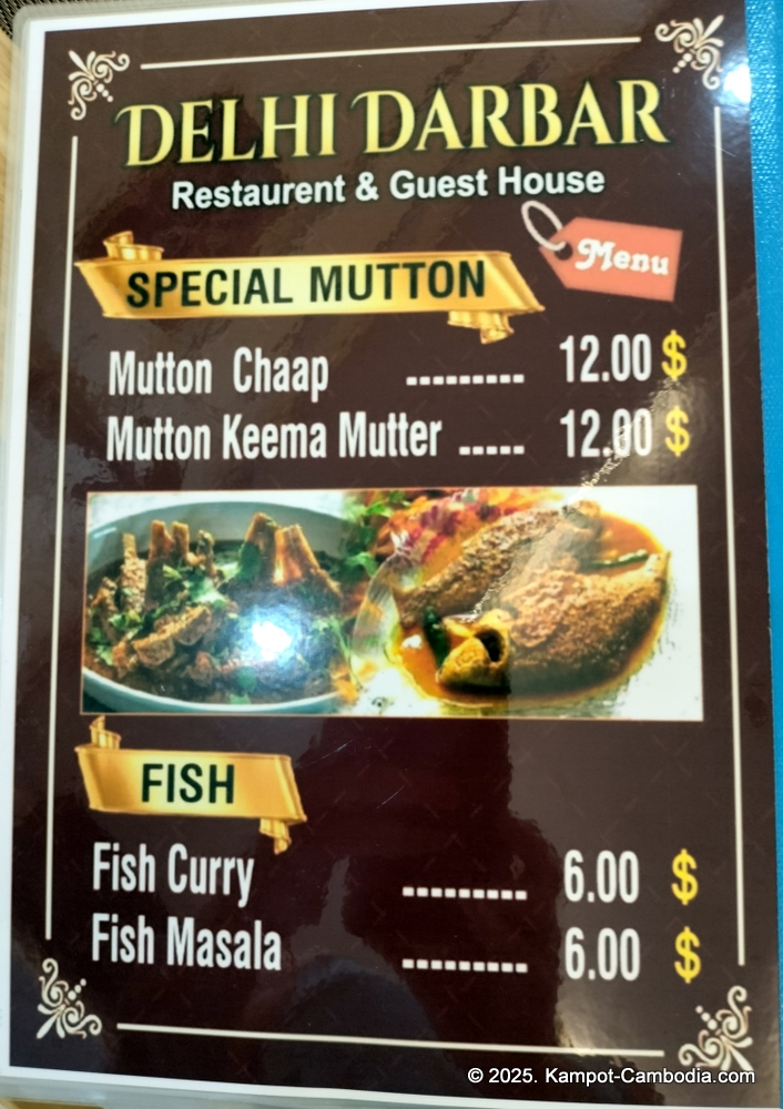 Delhi Darbar Indian Restaurant in Kampot, Cambodia