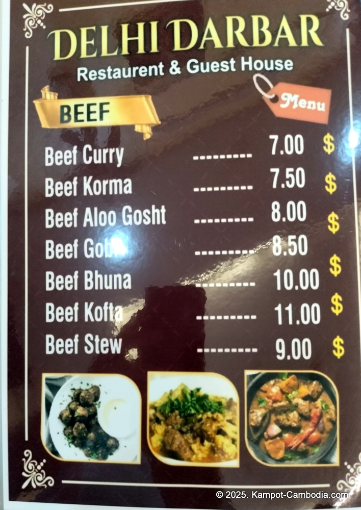 Delhi Darbar Indian Restaurant in Kampot, Cambodia