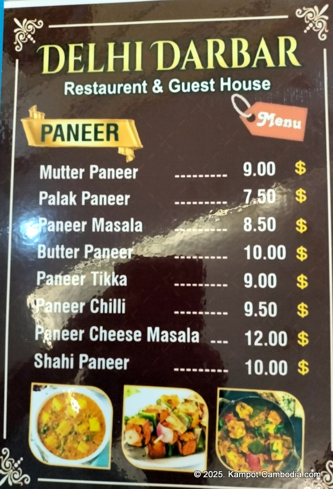 Delhi Darbar Indian Restaurant in Kampot, Cambodia