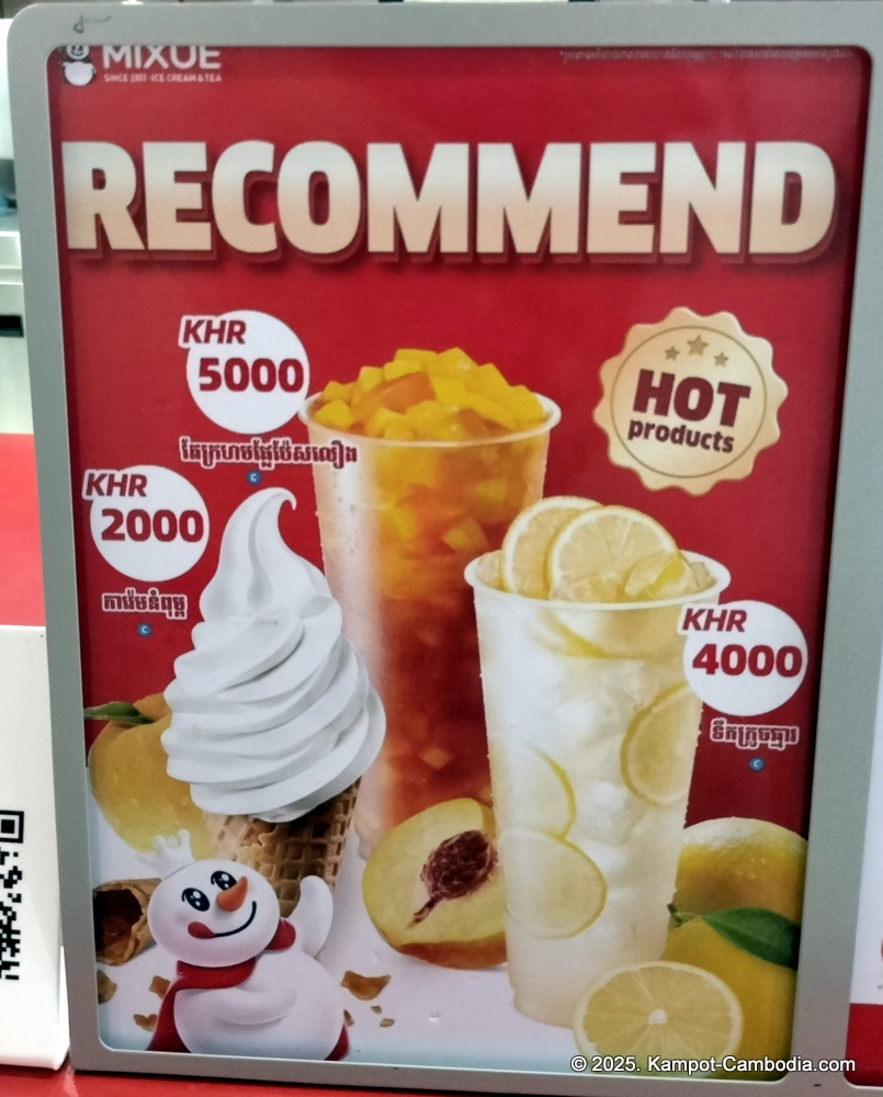 mixue ice cream & tea in kampot, cambodia