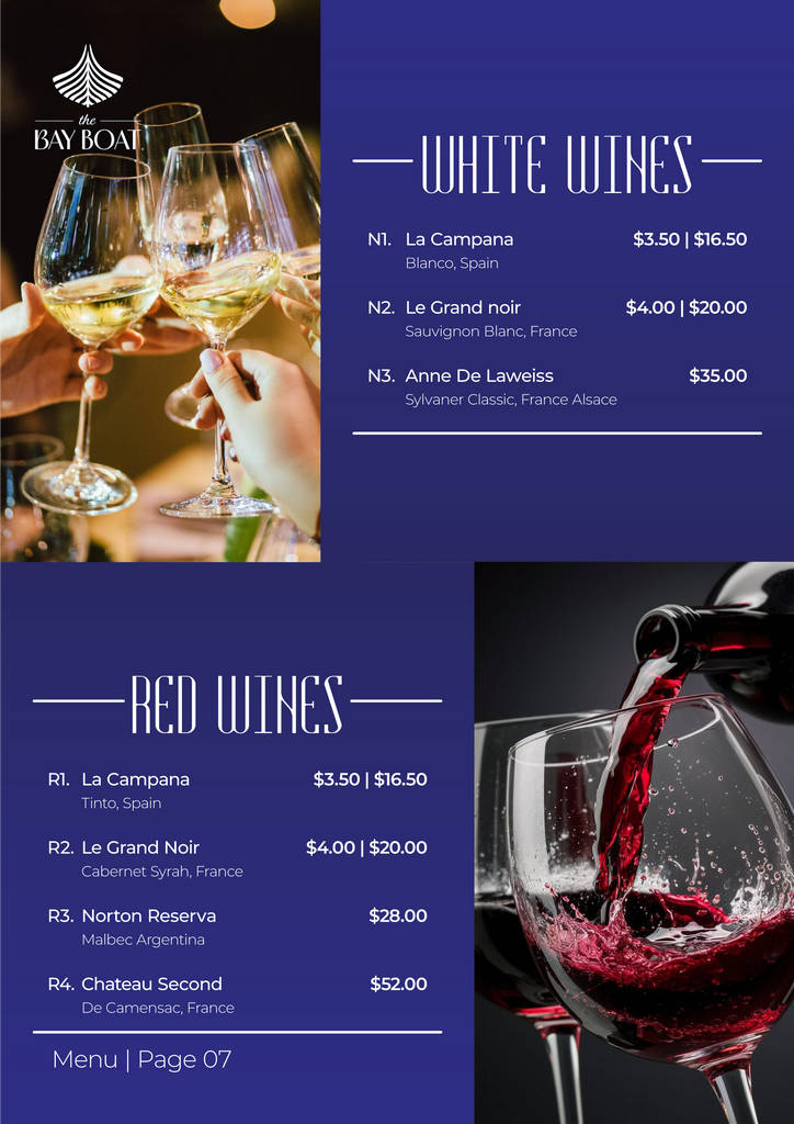 the bay boat. kampot, cambodia. daily cruises on the kampot river. On-board menu.