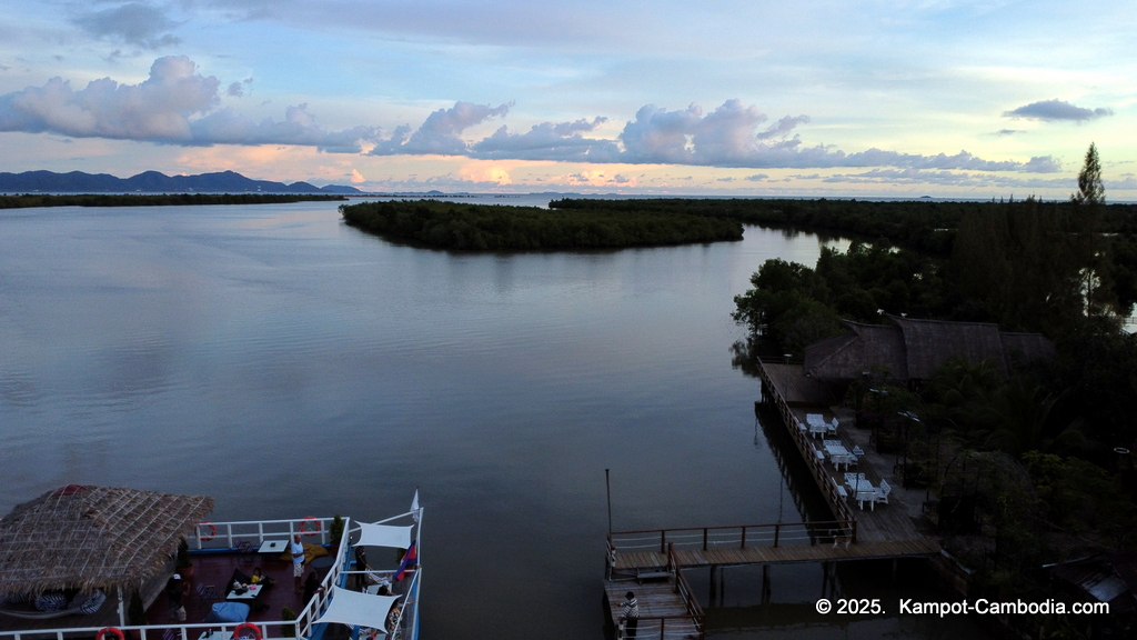 the bay boat. kampot, cambodia. daily cruises on the kampot river.