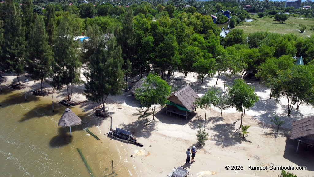 Phesamout Camping on fish island in Kampot, Cambodia.