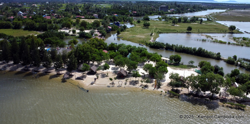 Phesamout Camping on fish island in Kampot, Cambodia.
