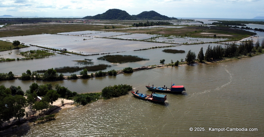 Phesamout Camping on fish island in Kampot, Cambodia.