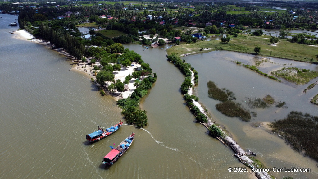 Phesamout Camping on fish island in Kampot, Cambodia.