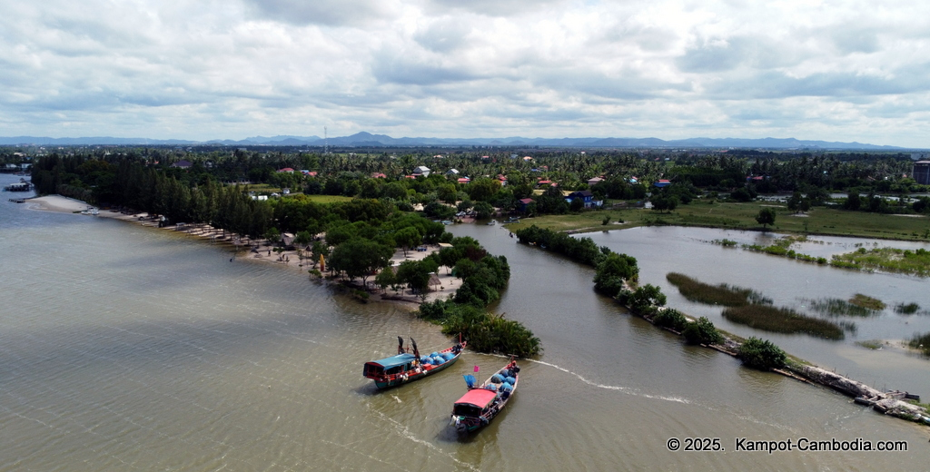 Phesamout Camping on fish island in Kampot, Cambodia.
