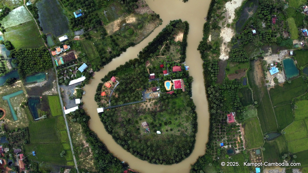 Queen Island resort in Kampot, Cambodia. Island resort.