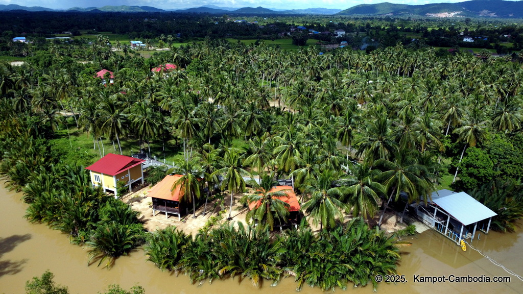 Queen Island resort in Kampot, Cambodia. Island resort.