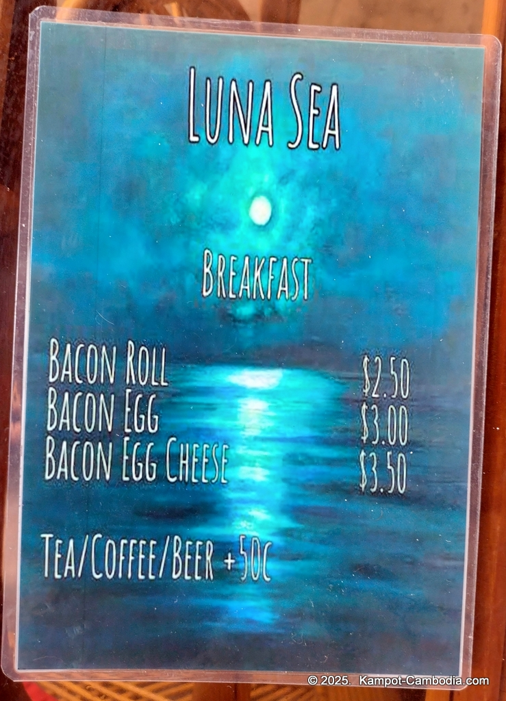 Luna Sea restaurant and bar in Kampot, Cambodia