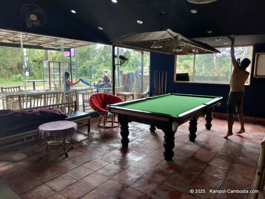 orchid restaurant & bar in kampot, cambodia. international village.