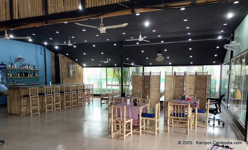 orchid restaurant & bar in kampot, cambodia. international village.