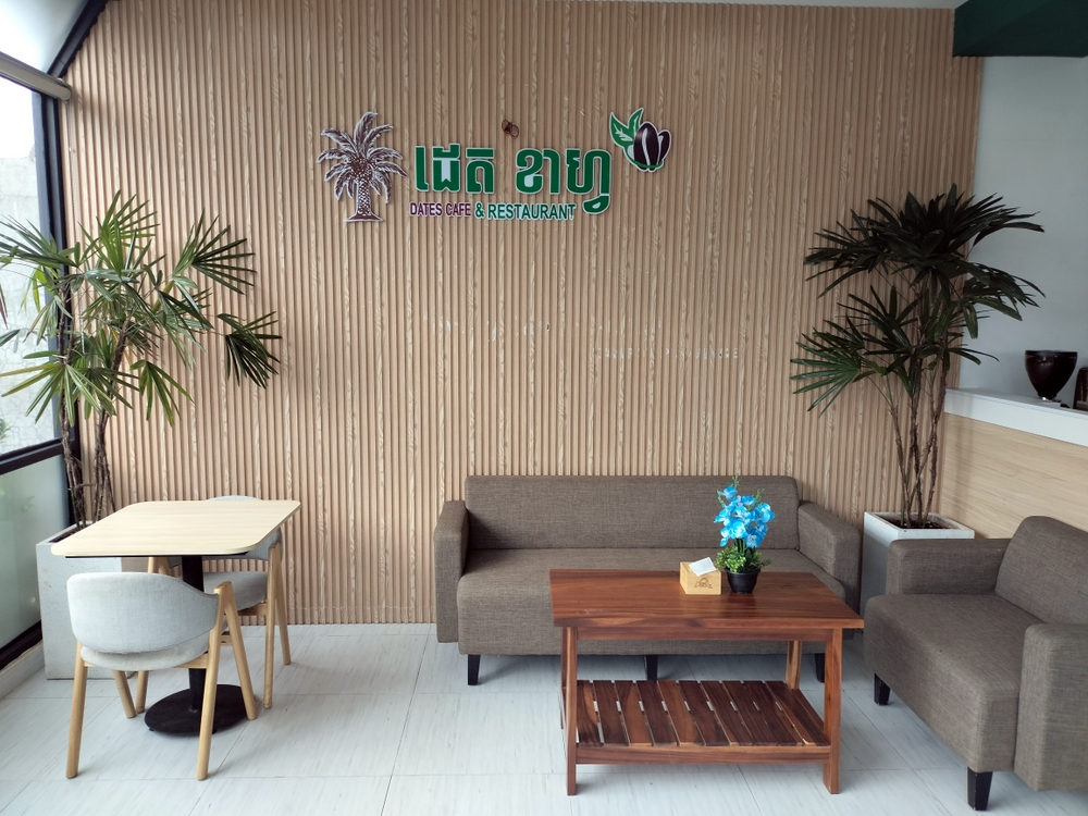 Dates Cafe. Meeting Room, Prayer Room, Asian and Indian Food. in Kampot, Cambodia.