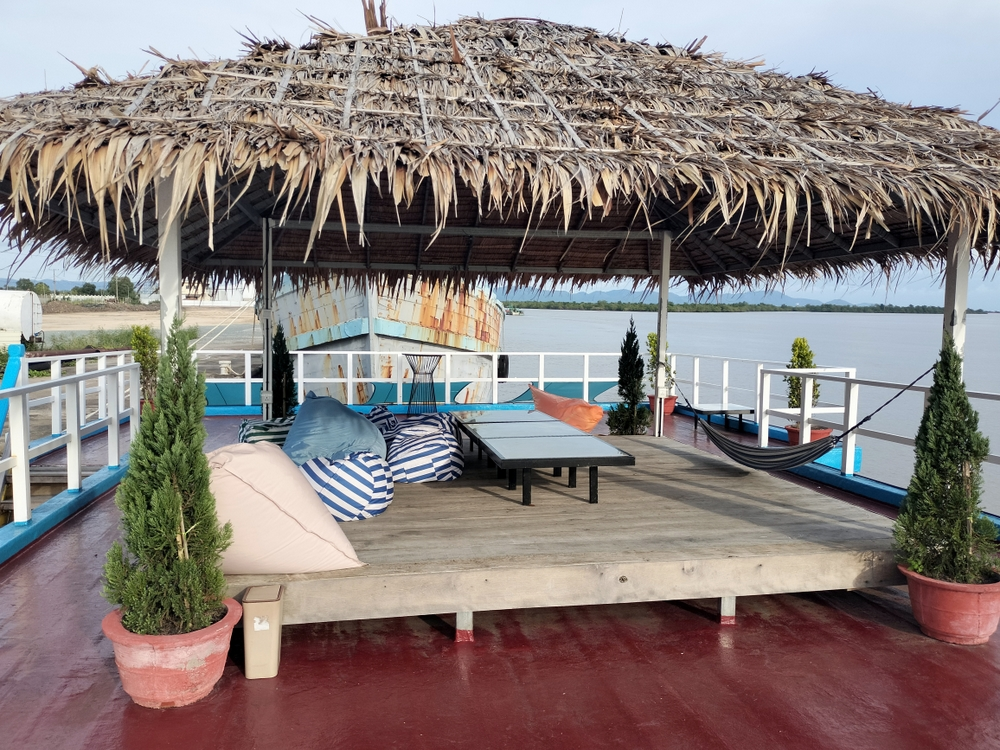 the bay boat. kampot, cambodia. daily cruises on the kampot river.