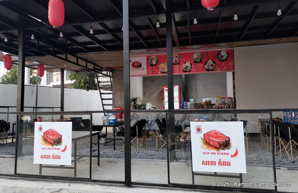 Dot Me Steak Restaurant in Kampot, Cambodia.