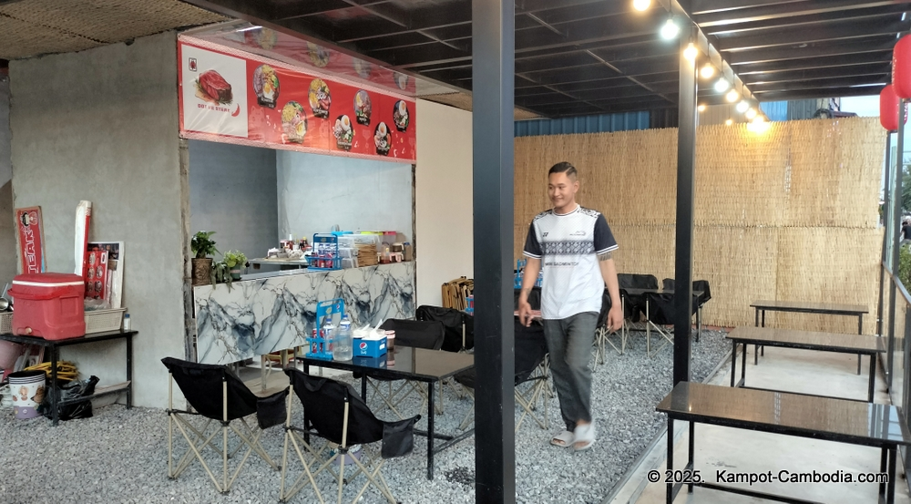 Dot Me Steak Restaurant in Kampot, Cambodia.