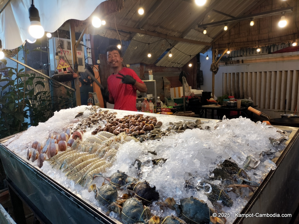 Kampot Seafood & More Restaurant in Kampot, Cambodia.
