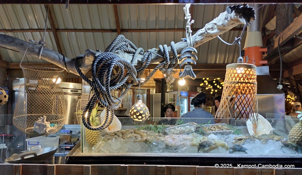 Phe Nesat seafood restaurant in Kampot, Cambodia