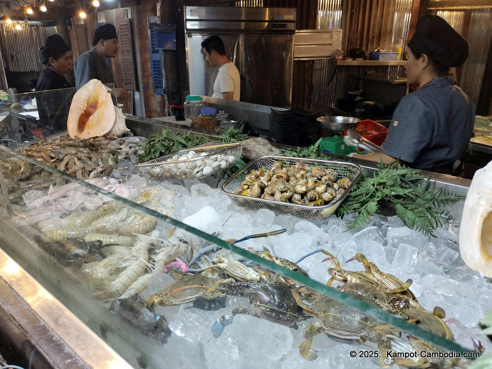 Phe Nesat seafood restaurant in Kampot, Cambodia