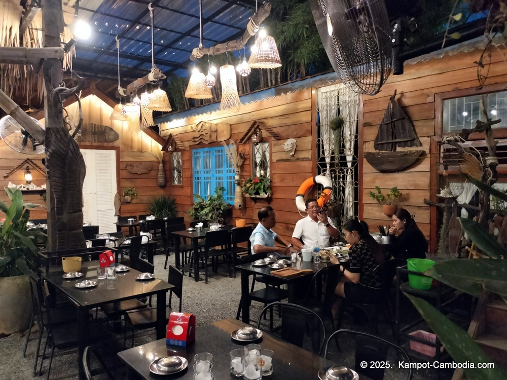 Phe Nesat seafood restaurant in Kampot, Cambodia