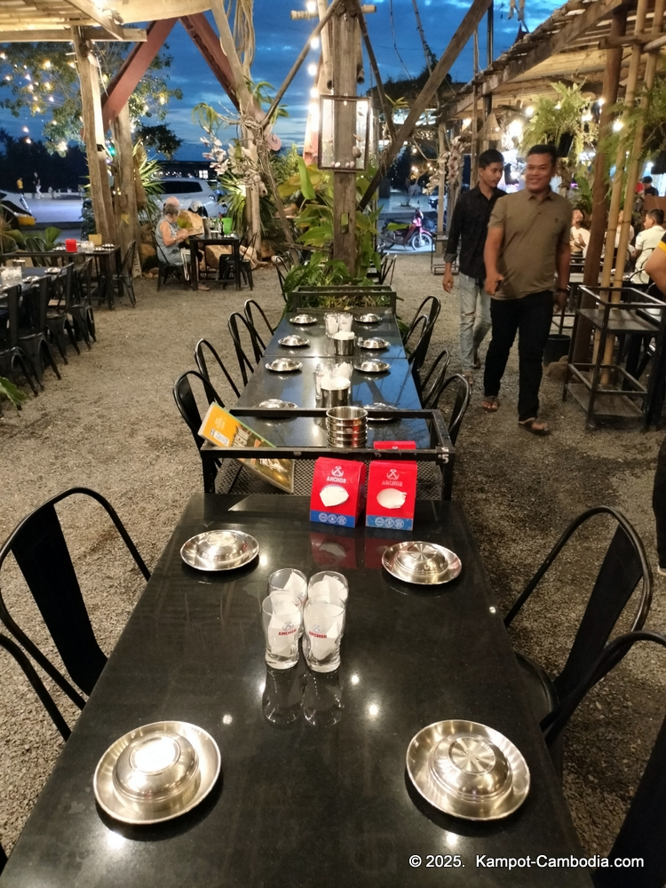 Phe Nesat seafood restaurant in Kampot, Cambodia