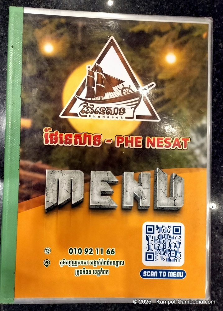 Phe Nesat seafood restaurant in Kampot, Cambodia