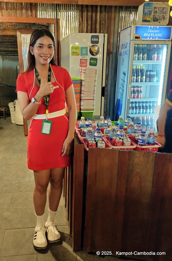 Phe Nesat seafood restaurant in Kampot, Cambodia