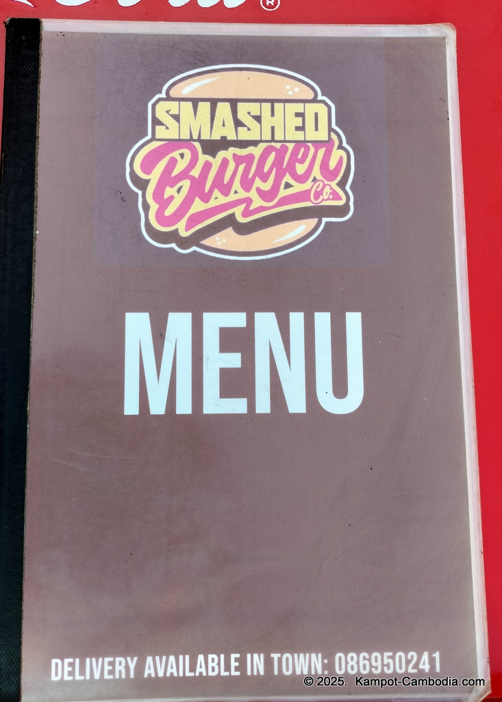 smashed burger in kampot, cambodia