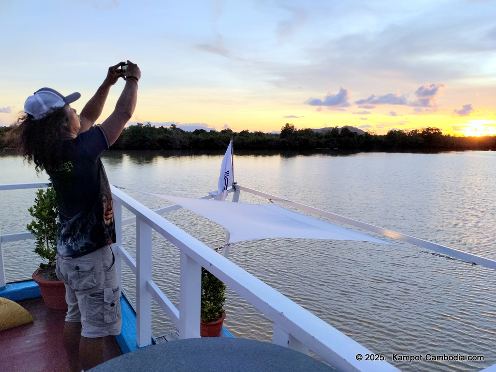 the bay boat. kampot, cambodia. daily cruises on the kampot river.