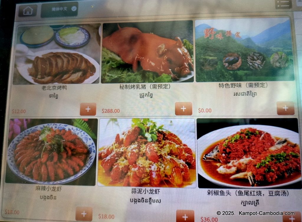 chinese food city and hot pot restaurant in kampot, cambodia